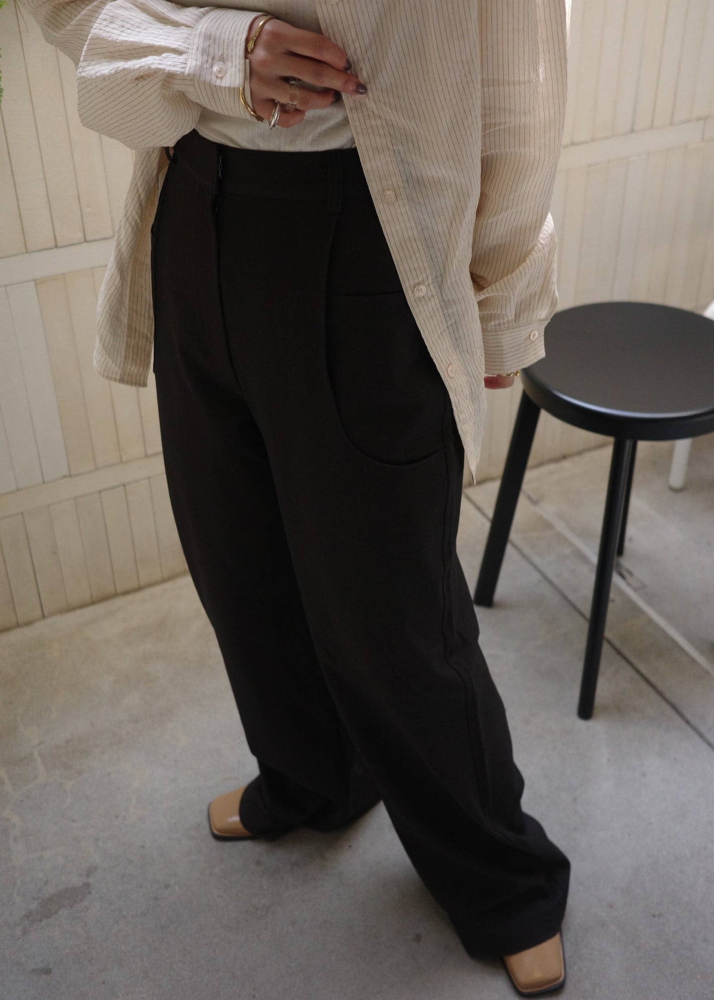 double pocket wide pants