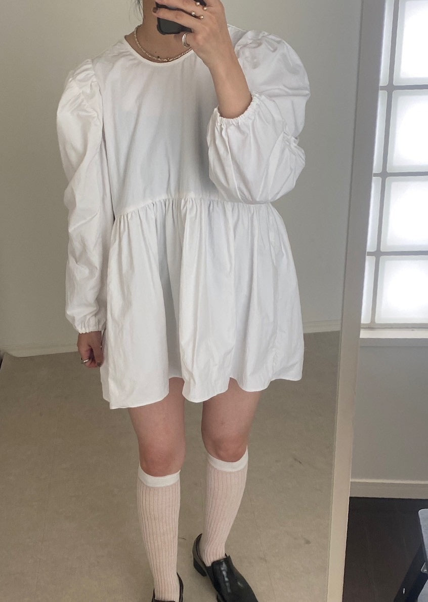 back ribbon mini dress