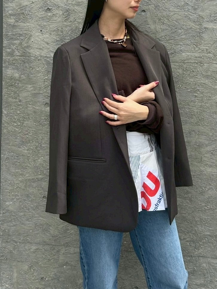 earth color tailored jacket