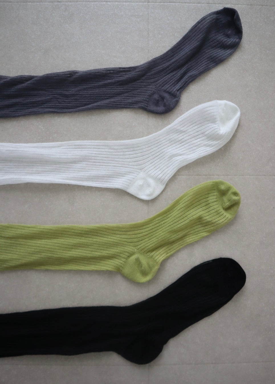 rib sheer high socks