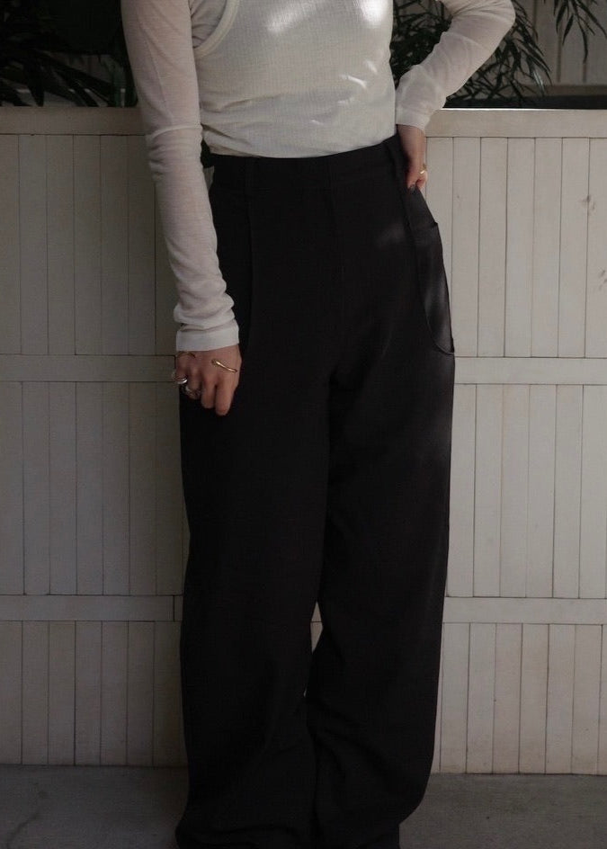 double pocket wide pants