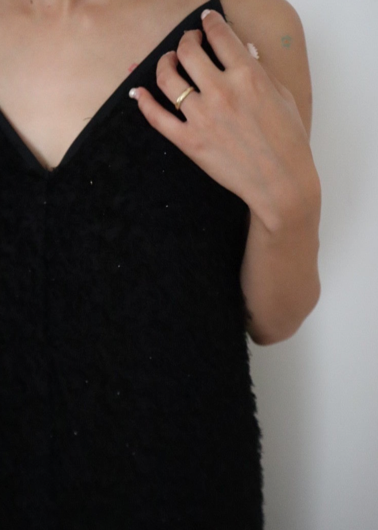 mix lame shaggy camisole onepiece