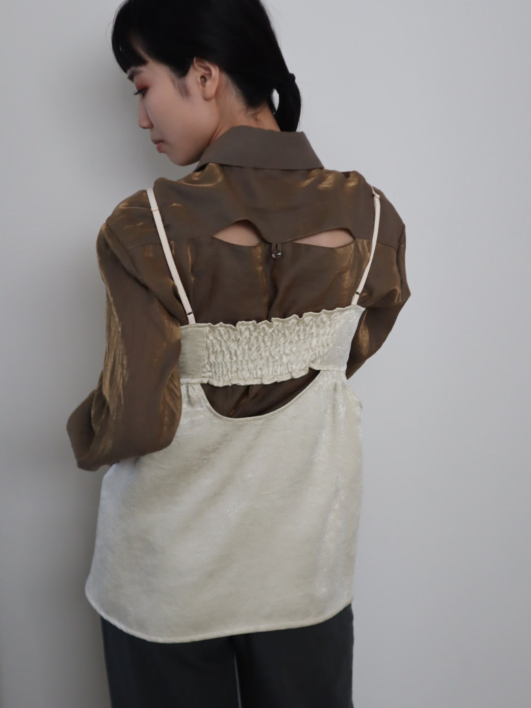 double satin cut bustier