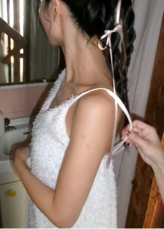 mix lame shaggy camisole onepiece