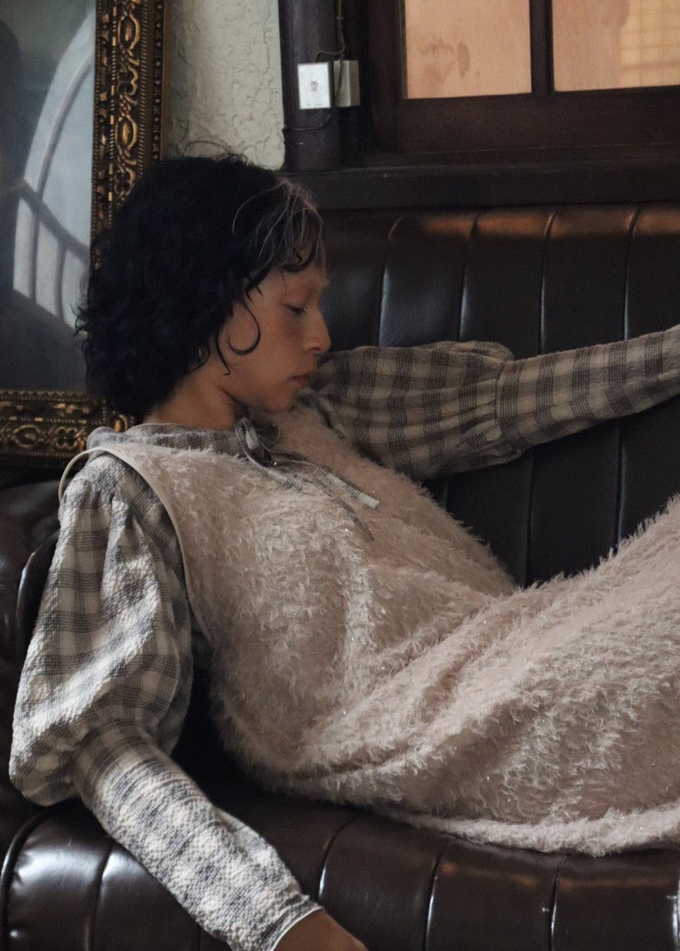 mix lame shaggy camisole onepiece