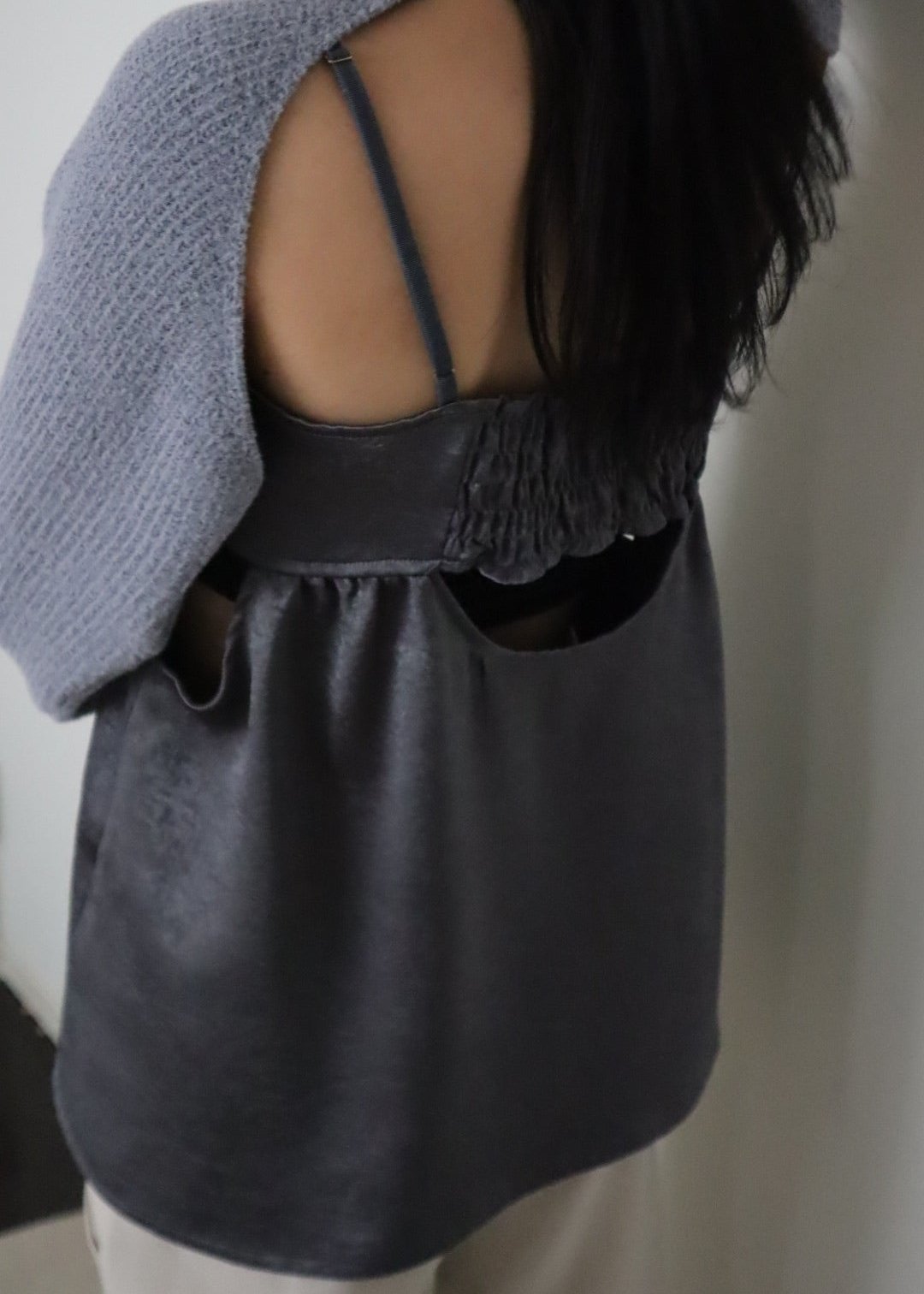 double satin cut bustier