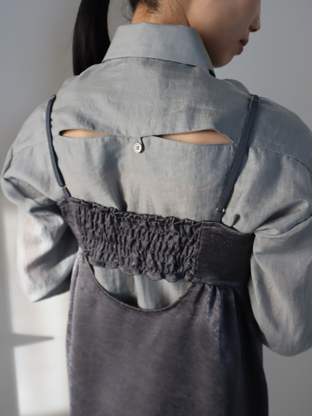 double satin cut bustier