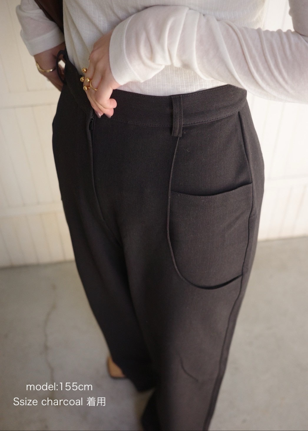 double pocket wide pants