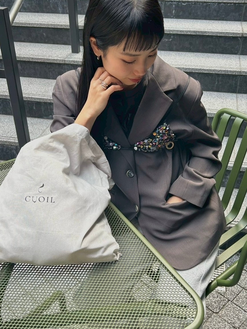 earth color tailored jacket