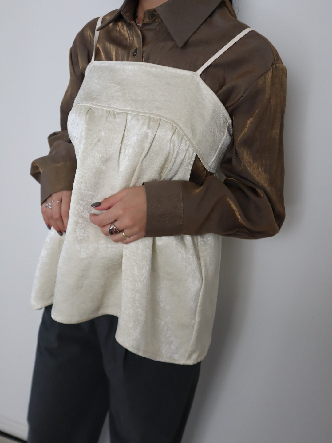 double satin cut bustier