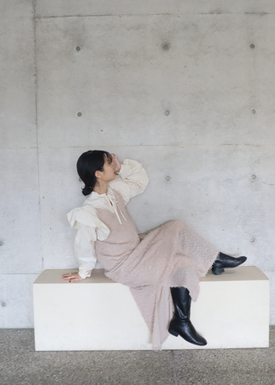 mix lame shaggy camisole onepiece