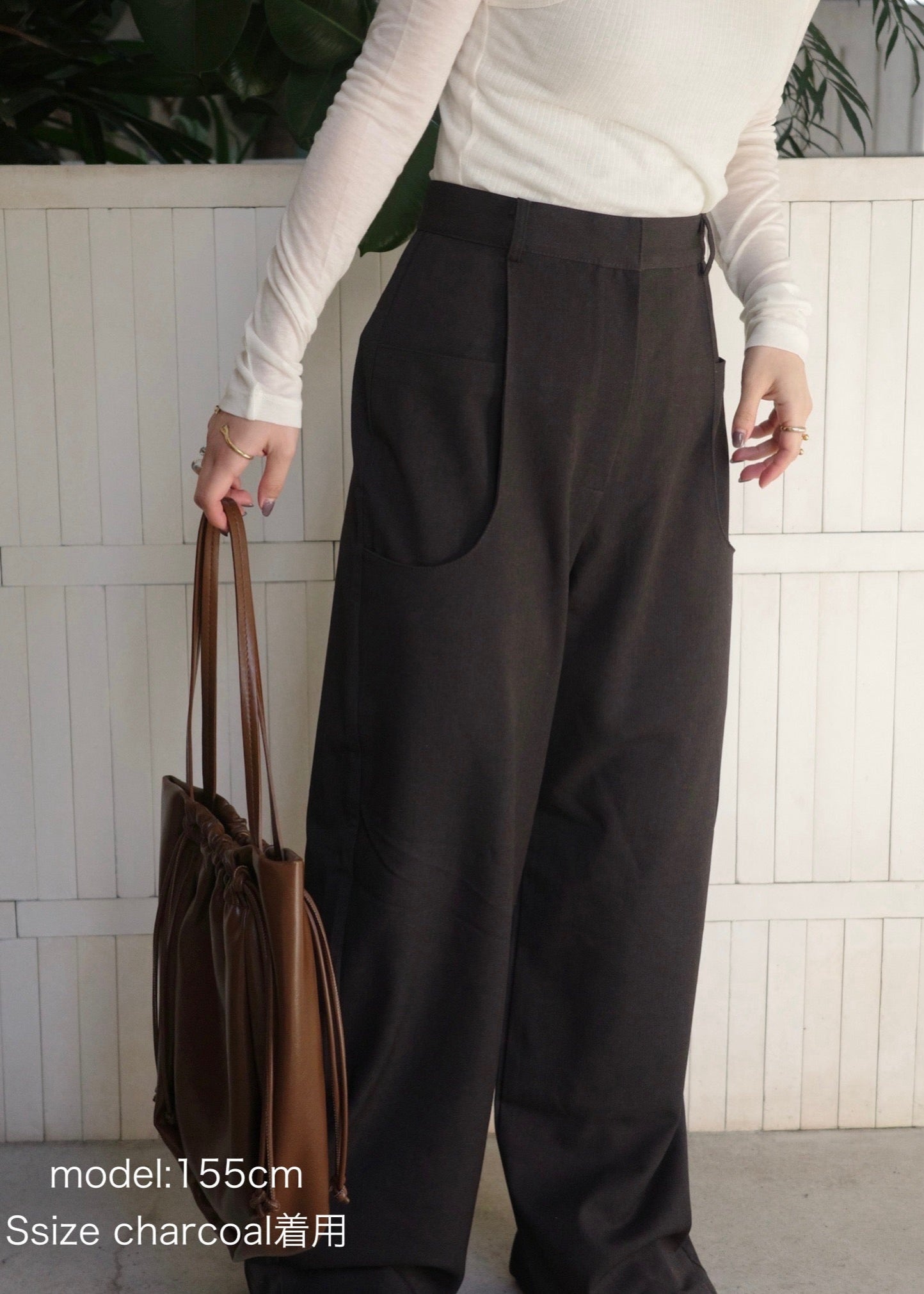double pocket wide pants