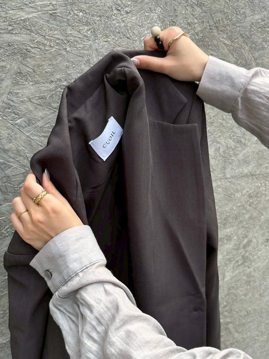 earth color tailored jacket