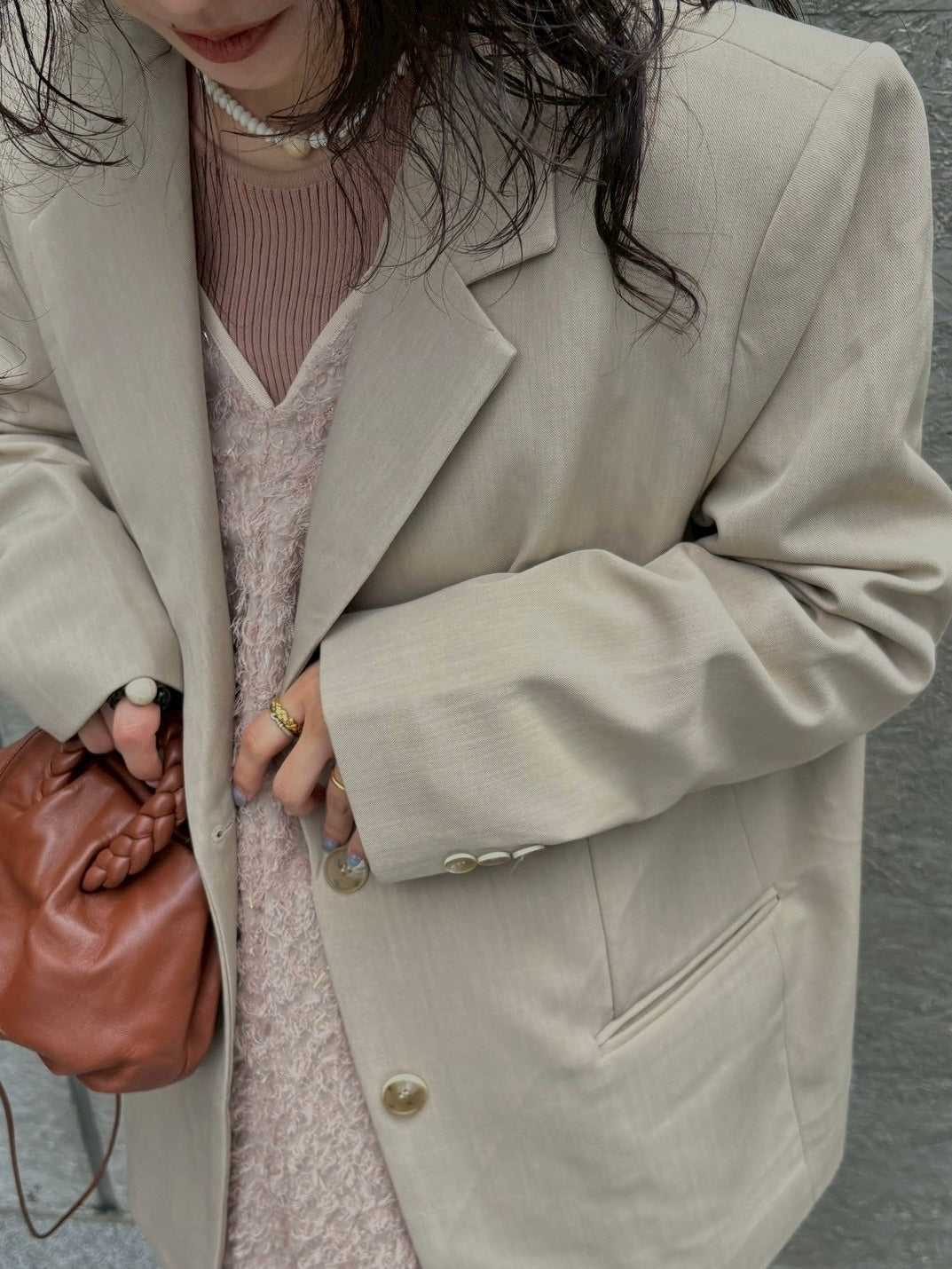 earth color tailored jacket