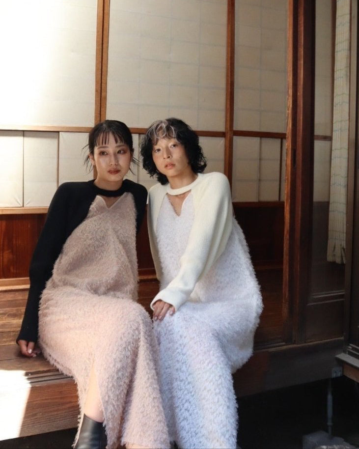 mix lame shaggy camisole onepiece