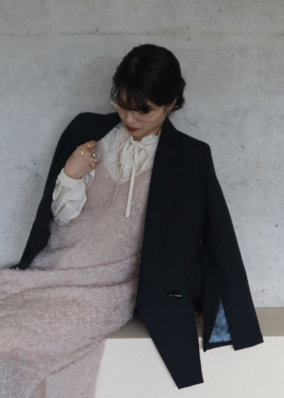 mix lame shaggy camisole onepiece