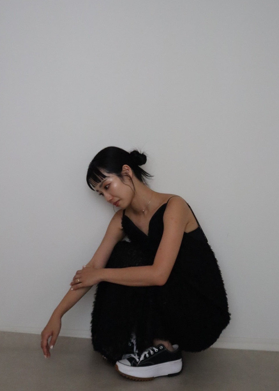 mix lame shaggy camisole onepiece