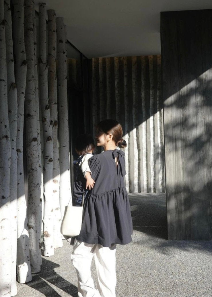 back ribbon mini dress