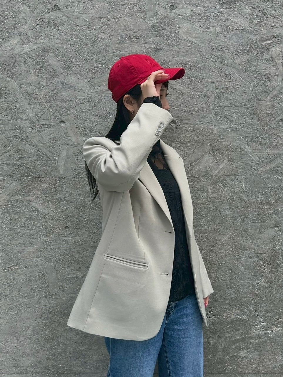 earth color tailored jacket