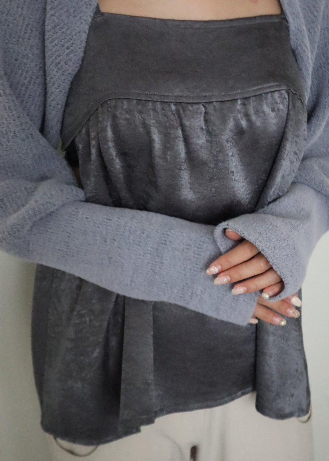 double satin cut bustier