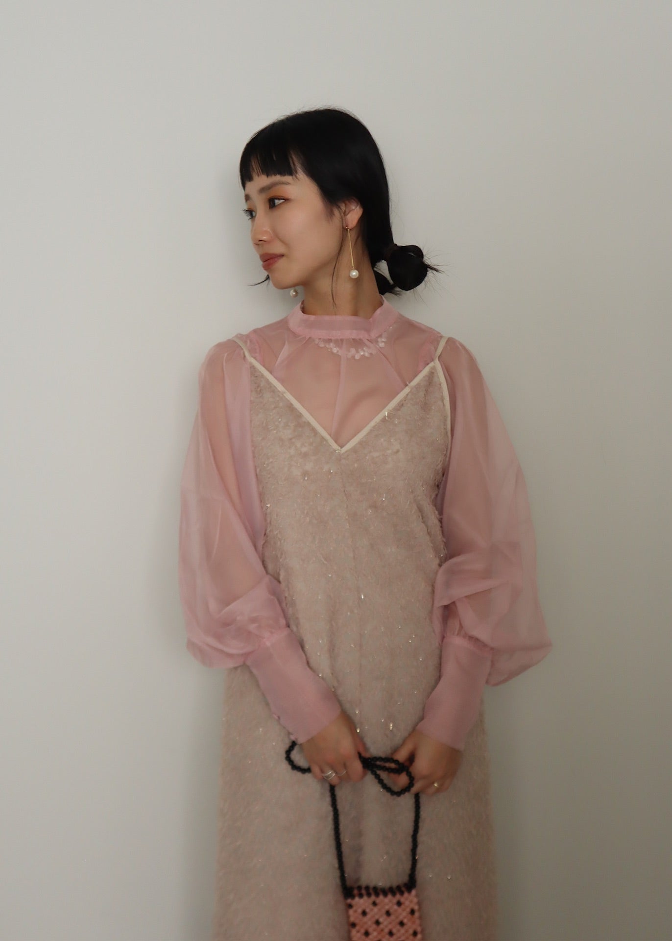 mix lame shaggy camisole onepiece