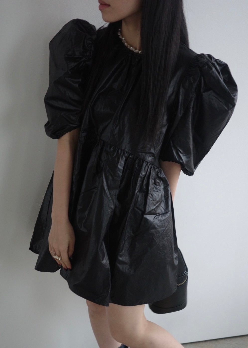 puff sleeve mini dress