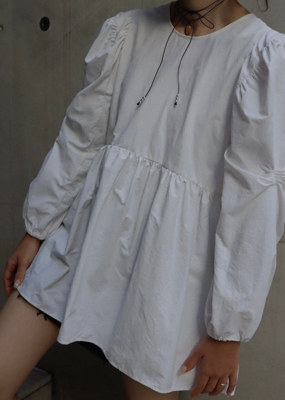 back ribbon mini dress