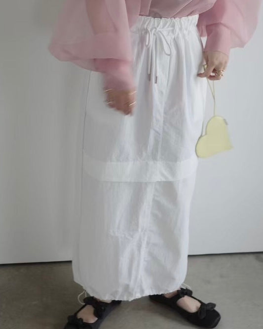 drawstring cargo skirt