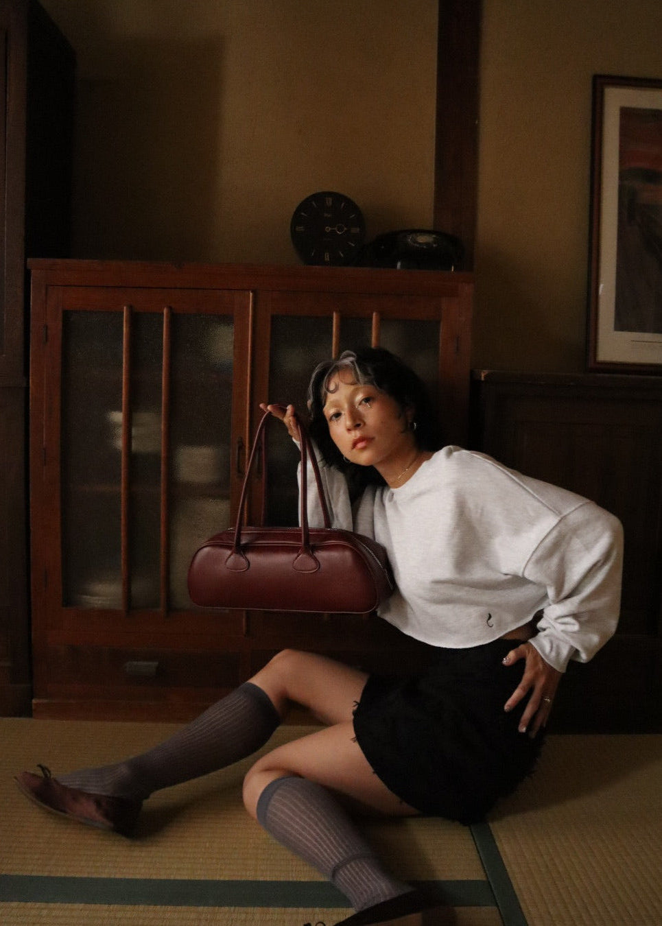 rib sheer high socks