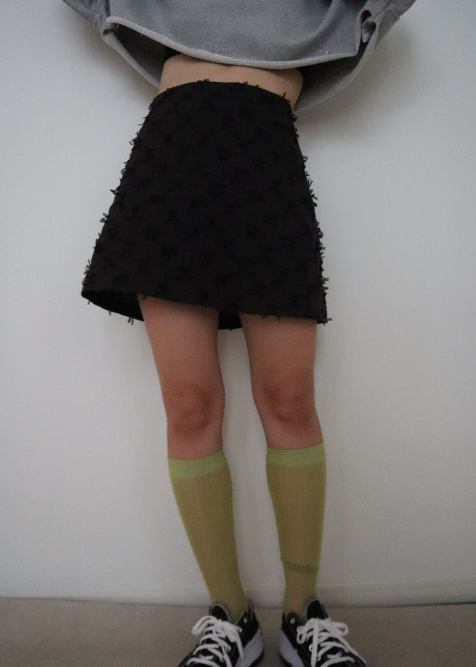 rib sheer high socks